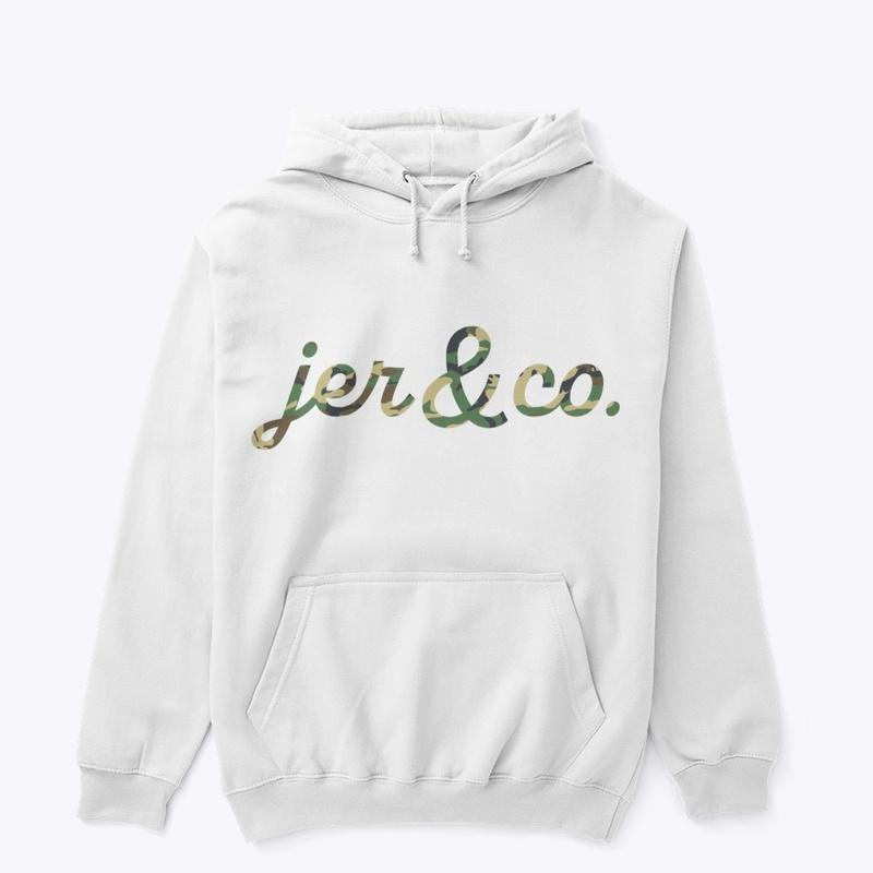 jer&co. camo script hoodie